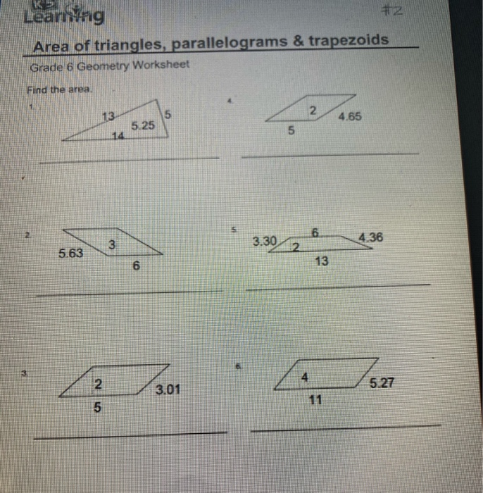 solved learning area of triangles parallelograms chegg com