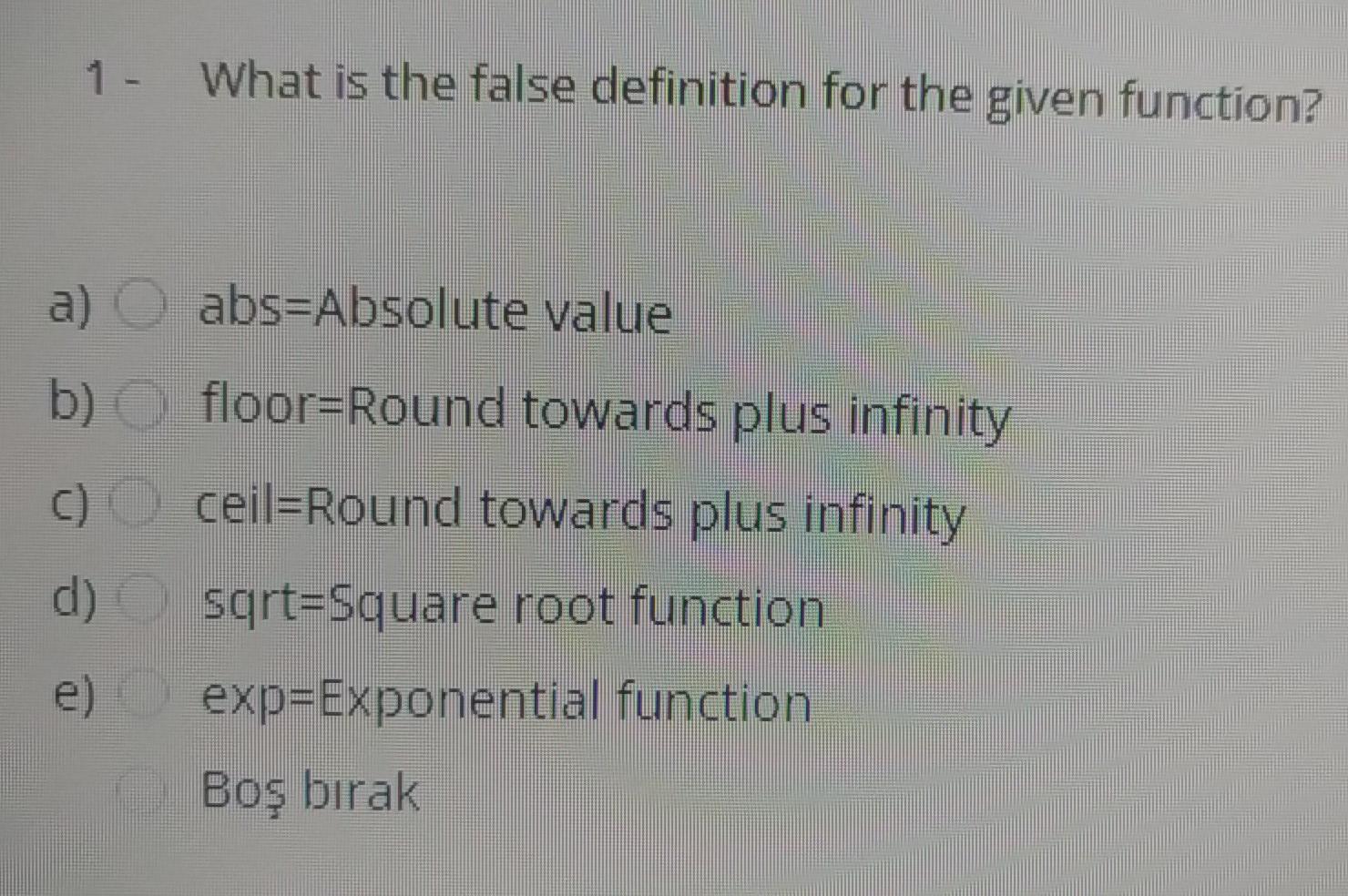 Solved 1 - What is the false definition for the given | Chegg.com