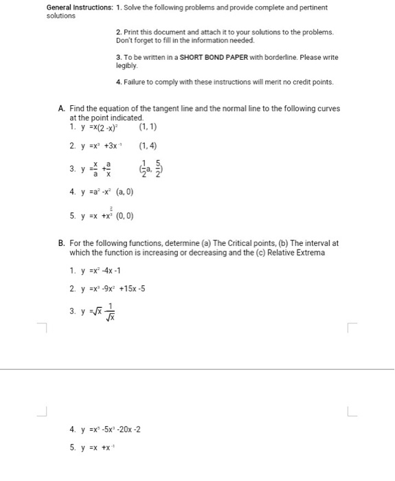 Solved General Instructions: 1. Solve the following problems | Chegg.com