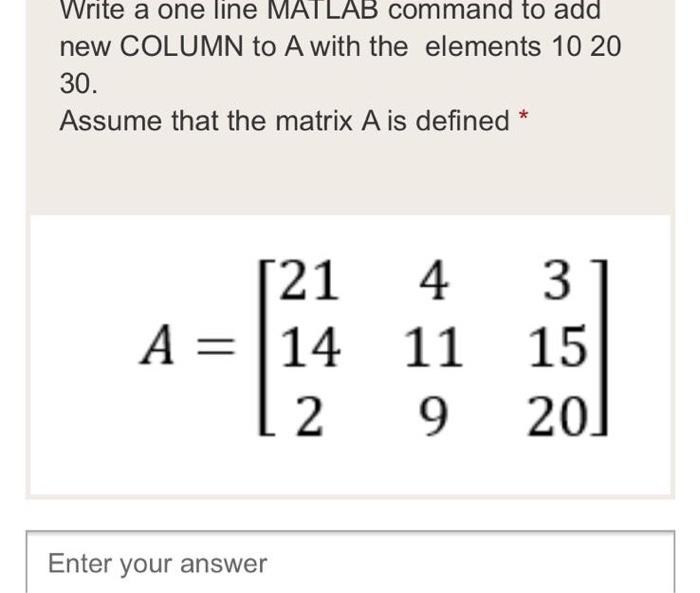 Solved Write a one line MATLAB command to delete the second | Chegg.com