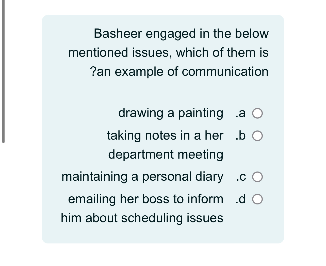 Solved Basheer engaged in the below mentioned issues, which | Chegg.com