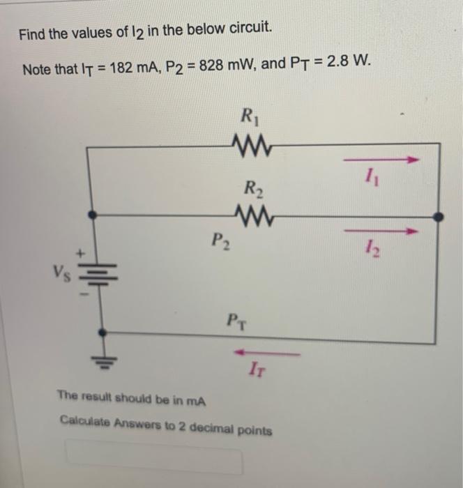 Solved Find the values of I2 in the below circuit. Note that | Chegg.com