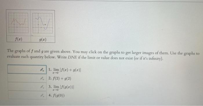 Solved f(a) 9(a) The graphs of f and g are given above. You | Chegg.com