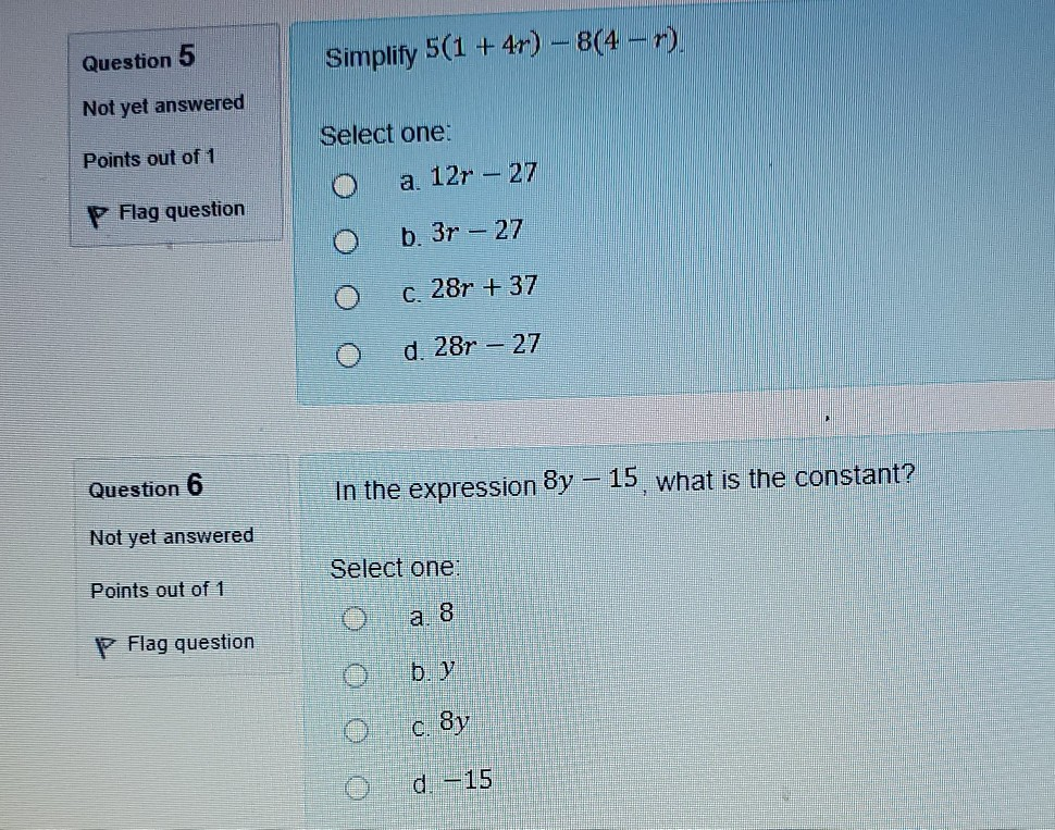 Solved Question 5 Simplify 5 1 4r 8 4 R Not Yet Chegg Com