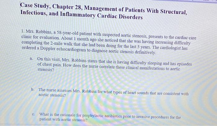 Solved Case Study, Chapter 28, Management of Patients With | Chegg.com