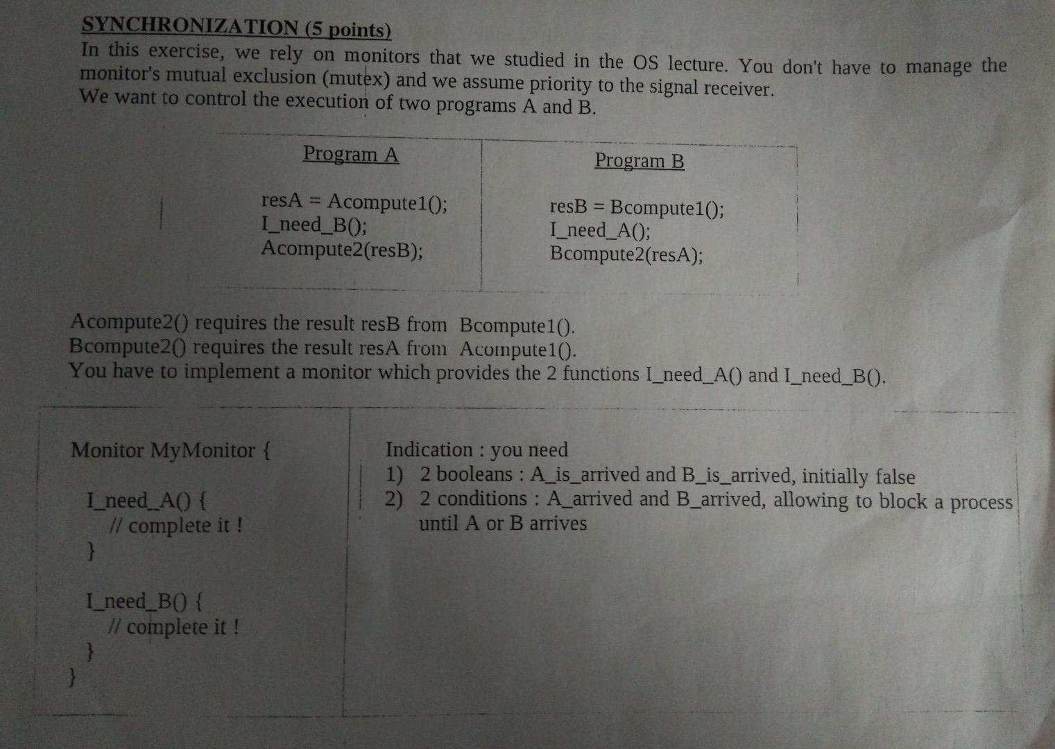 Solved Synchronization 5 Points In This Exercise We Rely