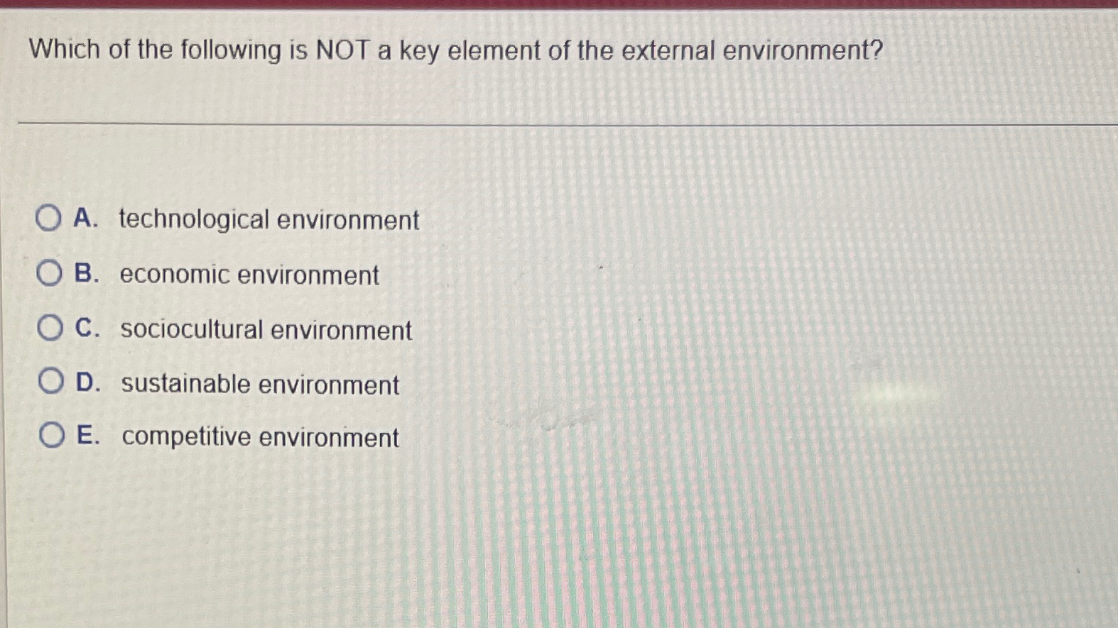 Solved Which of the following is NOT a key element of the | Chegg.com