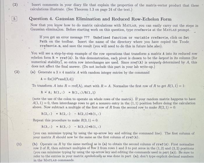 Solved Question 2. Block Matrices and Special Matrices With