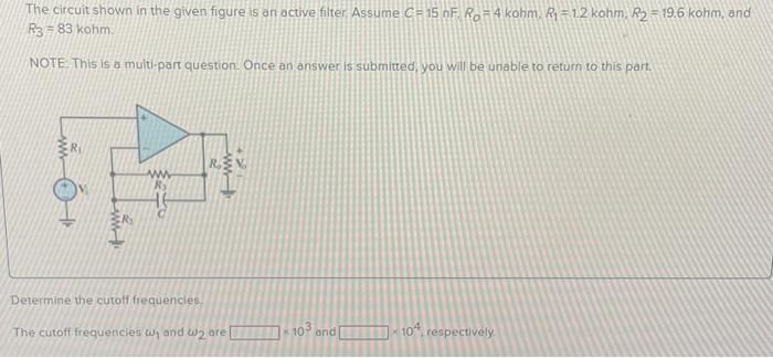 Solved The circuit shown in the given figure is an active | Chegg.com