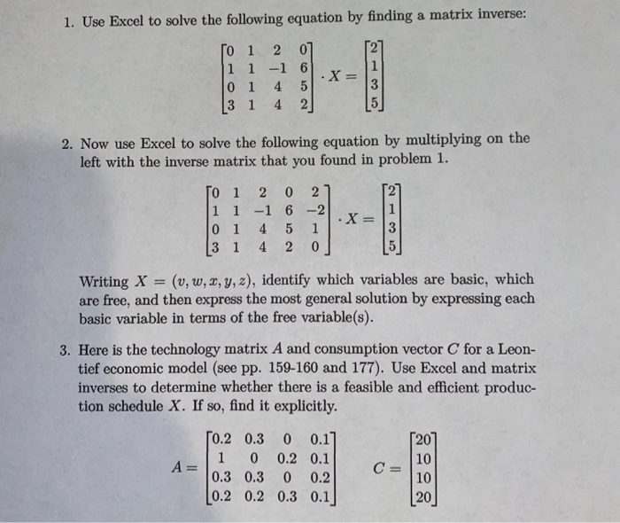 Solved 1. Use Excel to solve the following equation by | Chegg.com