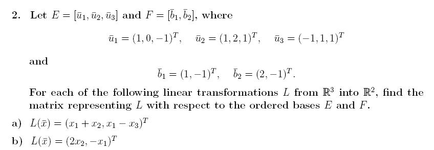 Solved Let E U1 U2 U3 And F B1 B2 Where U1 Chegg Com