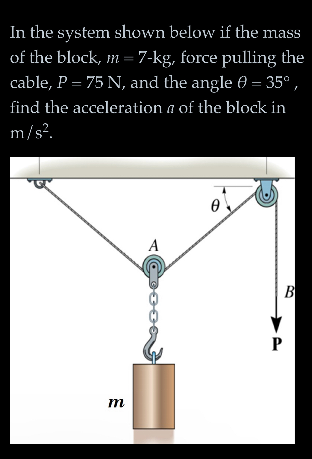 Solved In the system shown below if the mass of the block, | Chegg.com