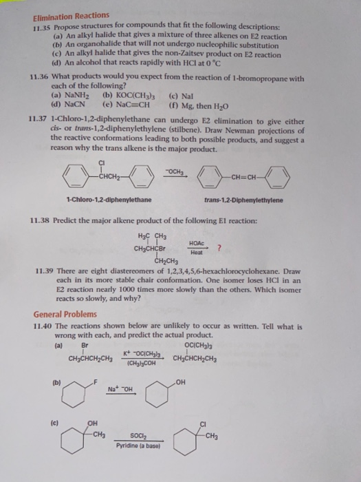 Solved Elimination Reactions 11.35 Propose structures for | Chegg.com