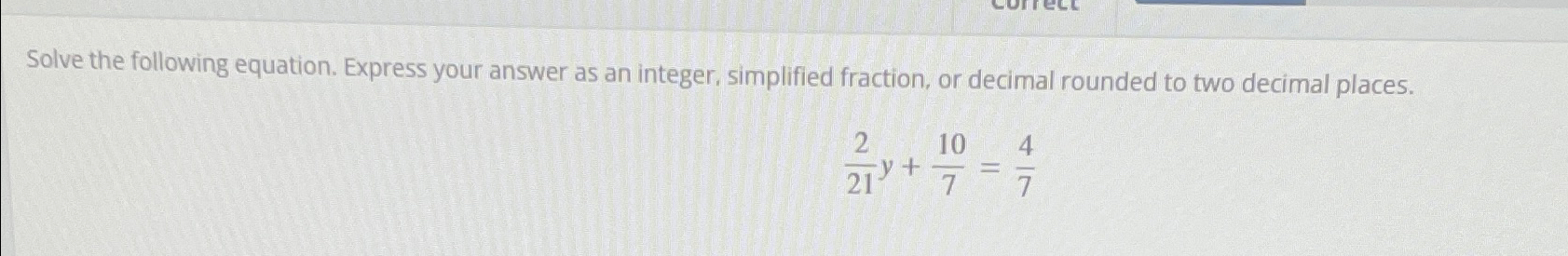 Solved Solve the following equation. Express your answer as | Chegg.com