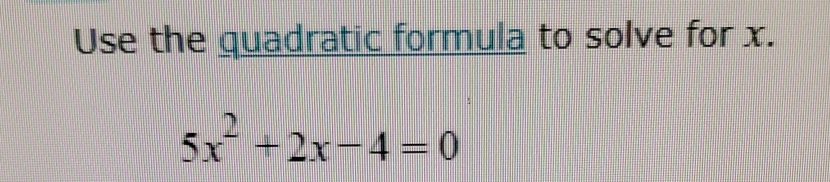 4x 2 5x 12 0 solve formula