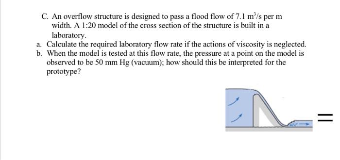 Solved C. An overflow structure is designed to pass a flood | Chegg.com
