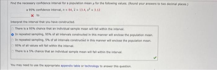 Solved Find the necessary confidence interval for a | Chegg.com