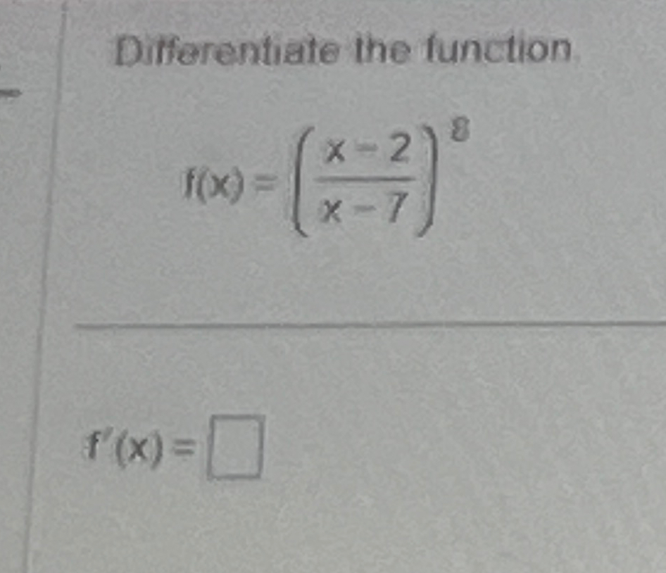 Solved Differentiate The Functionf X X 2x 7 8f X