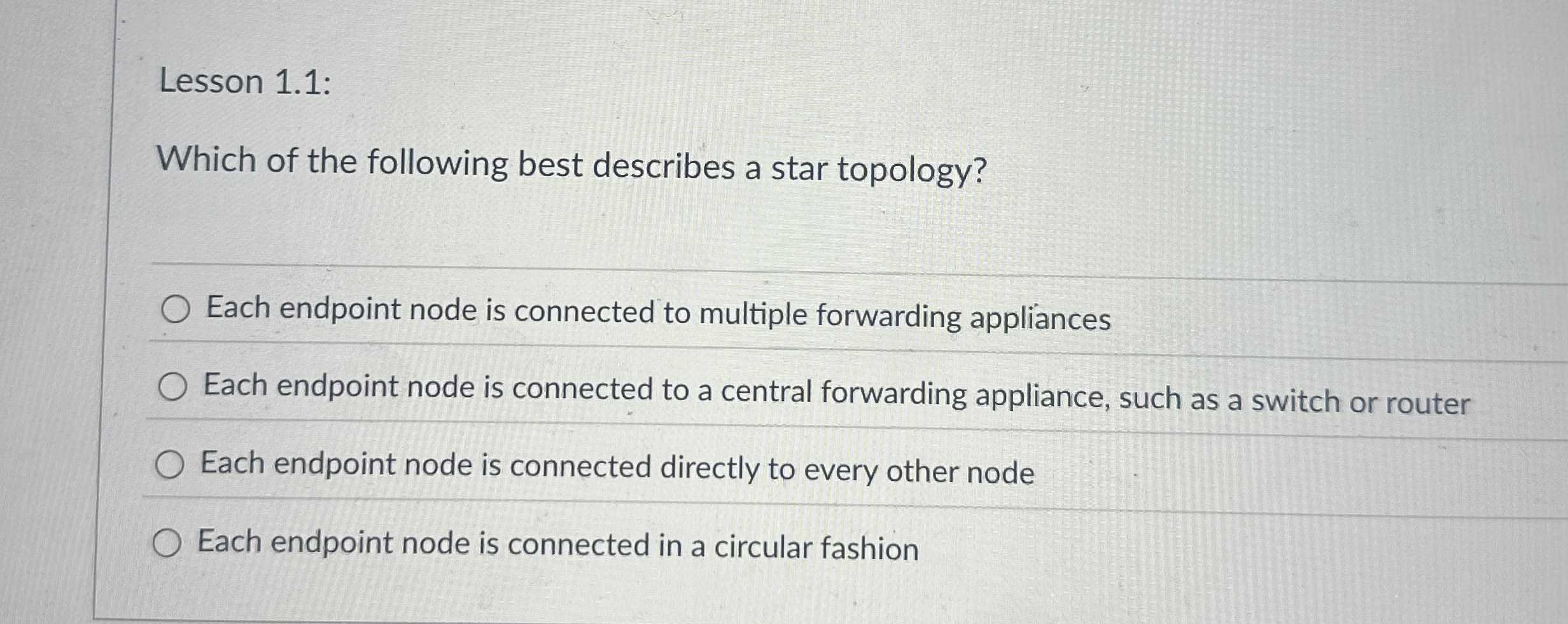 Lesson 1.1:Which of the following best describes a | Chegg.com