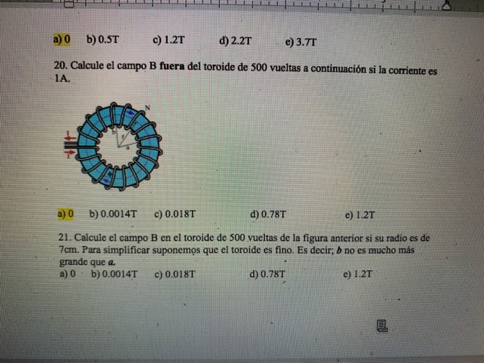 Solved Calculate Field B Outside The 500 Turn Toroid Chegg Com