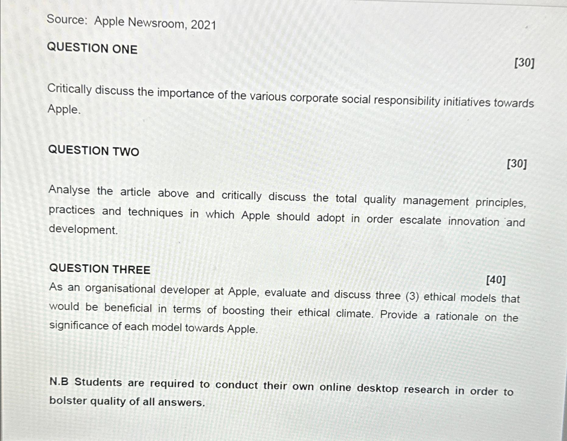 Solved Source: Apple Newsroom, 2021QUESTION | Chegg.com