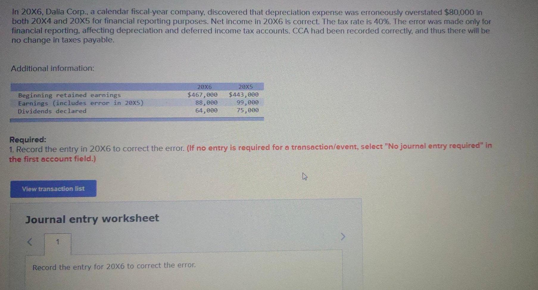 Solved In 20X6, Dalia Corp., a calendar fiscalyear company,