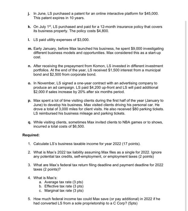 Solved Max opened Learning Smart (LS) as a sole