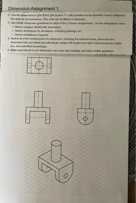 Solved Dimension Assignment 1 2 Use the dimensions or grid | Chegg.com