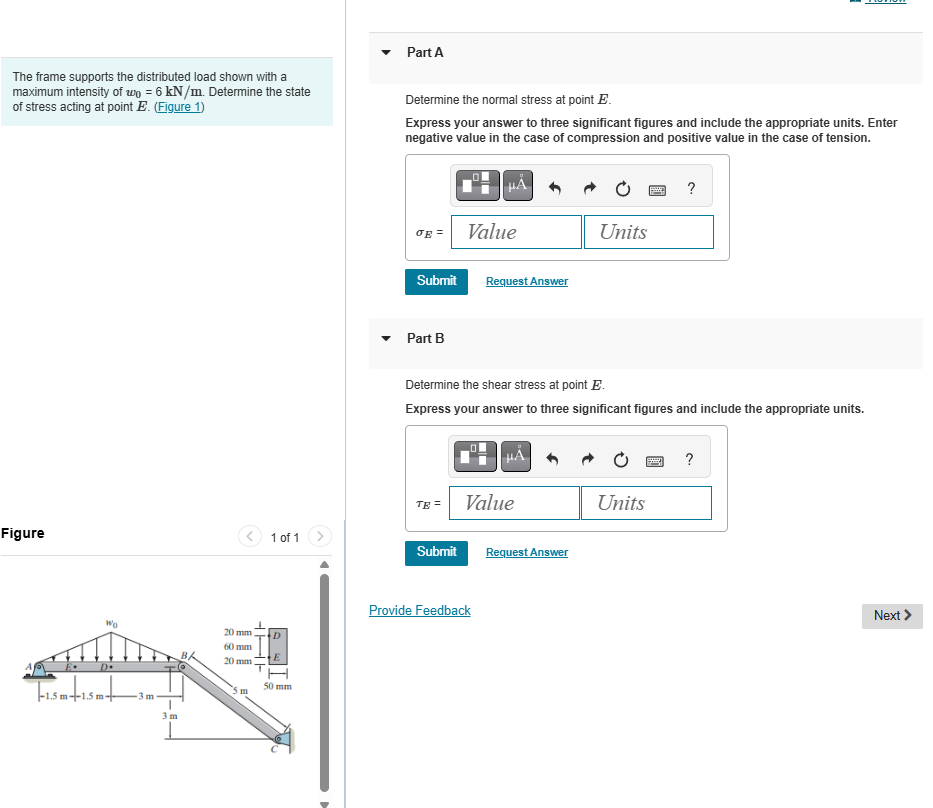 Solved The frame supports the distributed load shown with a | Chegg.com