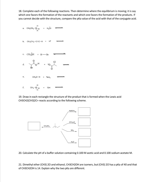 Solved 18. Complete each of the following reactions. Then | Chegg.com