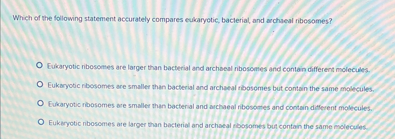 Solved Which of the following statement accurately compares | Chegg.com