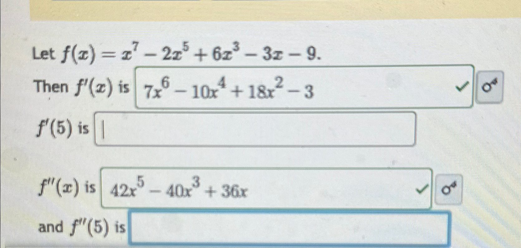 Solved Let F X X7 2x5 6x3 3x 9 Then F X ﻿isf 5