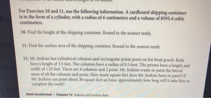 Solved For Exercises 10 and 11, use the following | Chegg.com