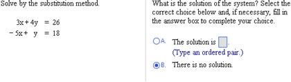 x y 3 4x 3y 26 by substitution method