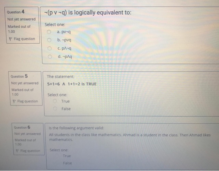 Solved Question 6 Not yet answered Marked out of 1.00 P Flag | Chegg.com