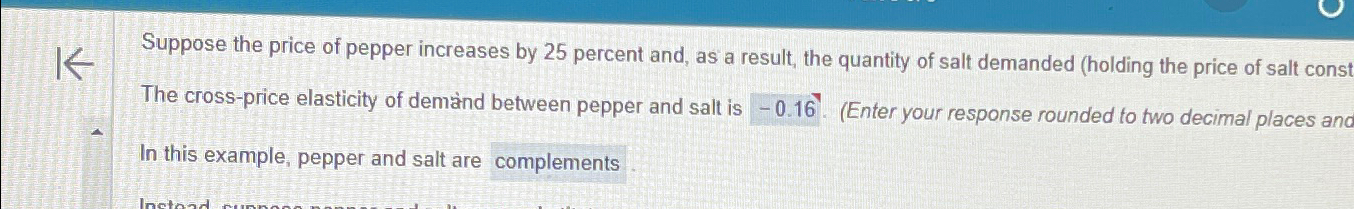 Solved Suppose the price of pepper increases by 25 ﻿percent | Chegg.com