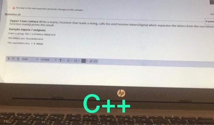Solved Question Upper Case Letters Write a main() function | Chegg.com