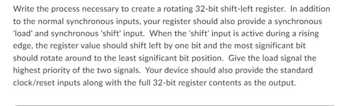 Solved Write the process necessary to create a rotating 32 | Chegg.com