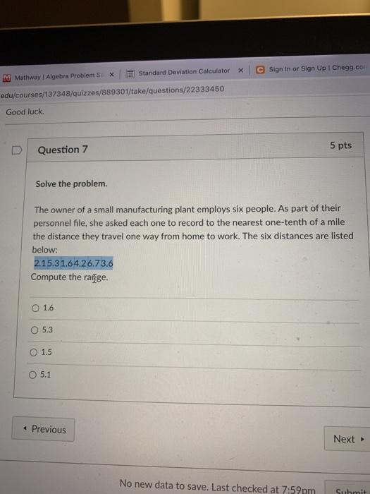 Solved X Standard Deviation Calculator C Sign In or Sign Up