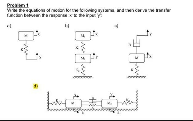 Solved Problem 1 Write The Equations Of Motion For The | Chegg.com