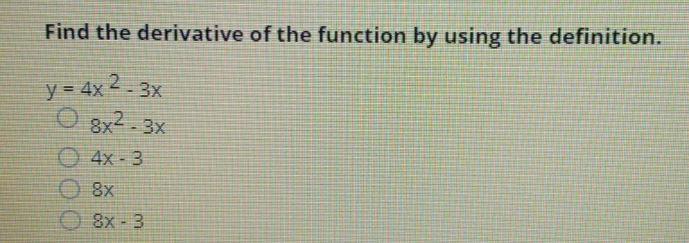 Solved Find the derivative of the function by using the | Chegg.com