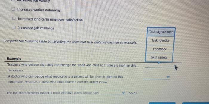 Solved 6. Job Design for Motivation Management at Work As | Chegg.com