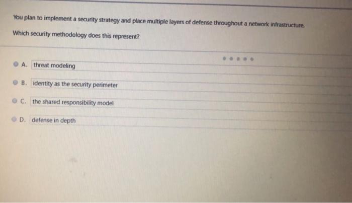 Solved You plan to implement a security strategy and place | Chegg.com