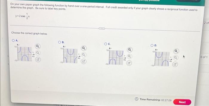 Solved a On your own paper graph the following function by | Chegg.com