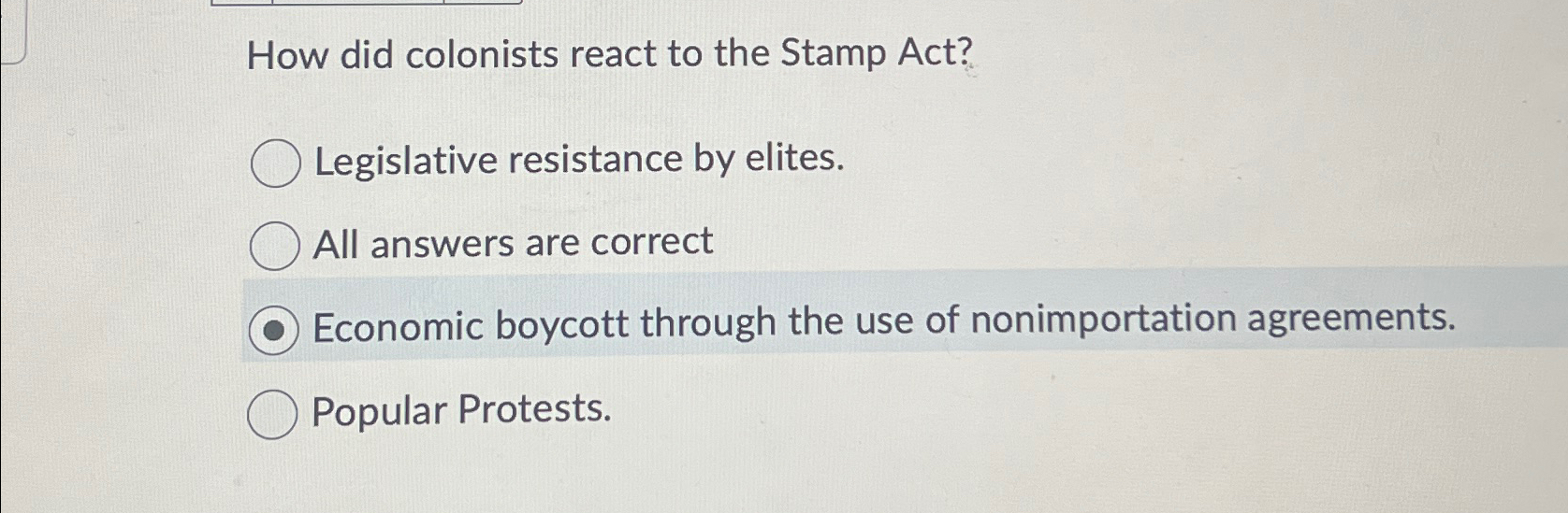 Solved How did colonists react to the Stamp Act?Legislative | Chegg.com