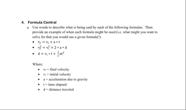 Solved Formula Centrala. ﻿Use words to describe what is | Chegg.com