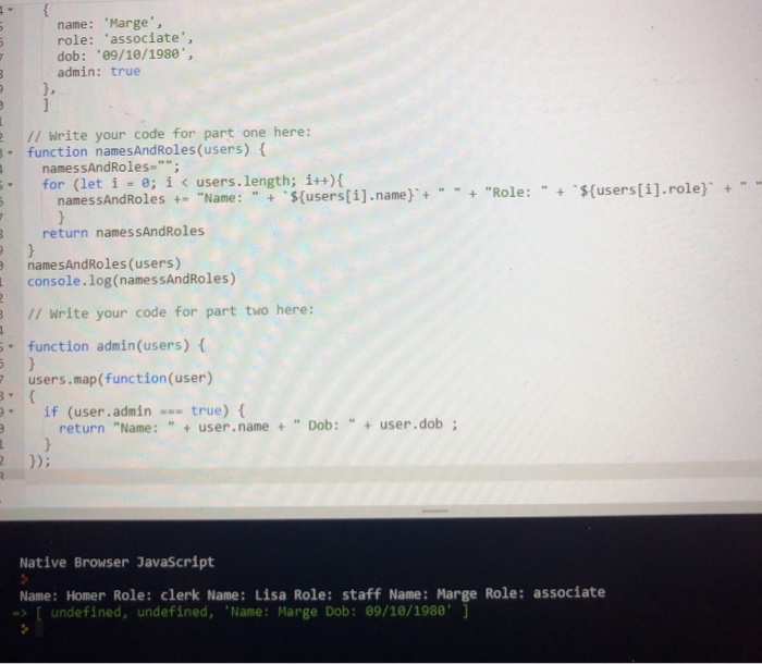 Solved javascript function, what am i doing wrong for parts | Chegg.com