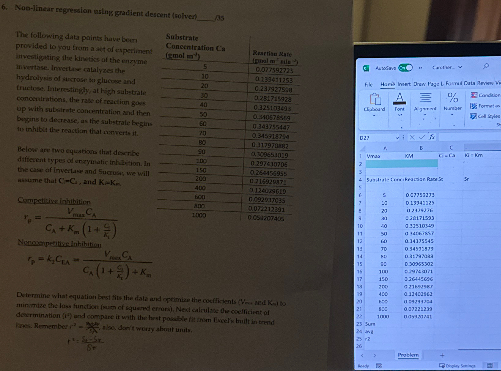 solved-non-linear-regression-using-fradient-descent-solver-chegg