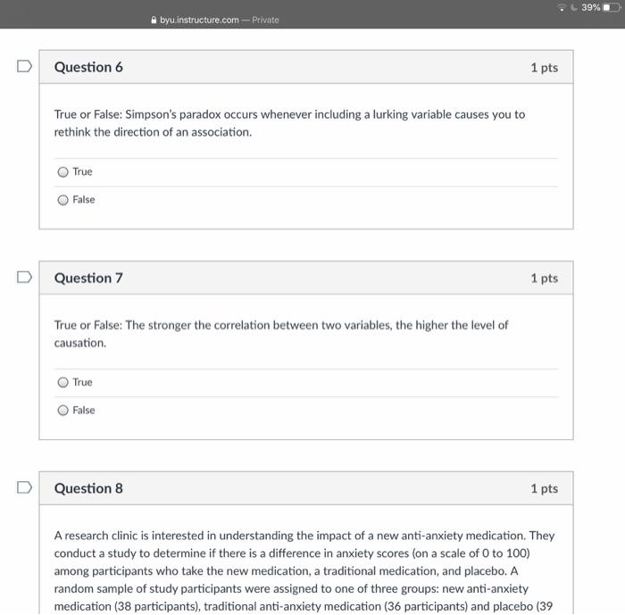 Solved .39% byu.instructure.com - Private Question 1 1 pts | Chegg.com