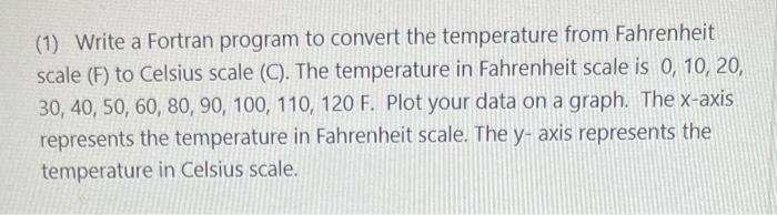 Solved (1) Write a Fortran program to convert the